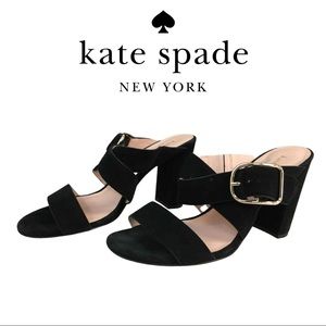 kate spade Black Orchid High Heel Slide Sandals 6.5M